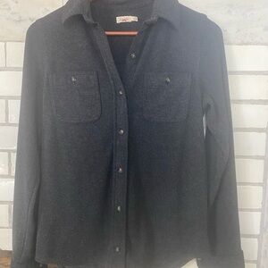 Faherty Dark Charcoal Button-Up Shirt